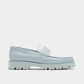 Networking Quick Path Adler Light Blue Leather Lug Penny Loafers