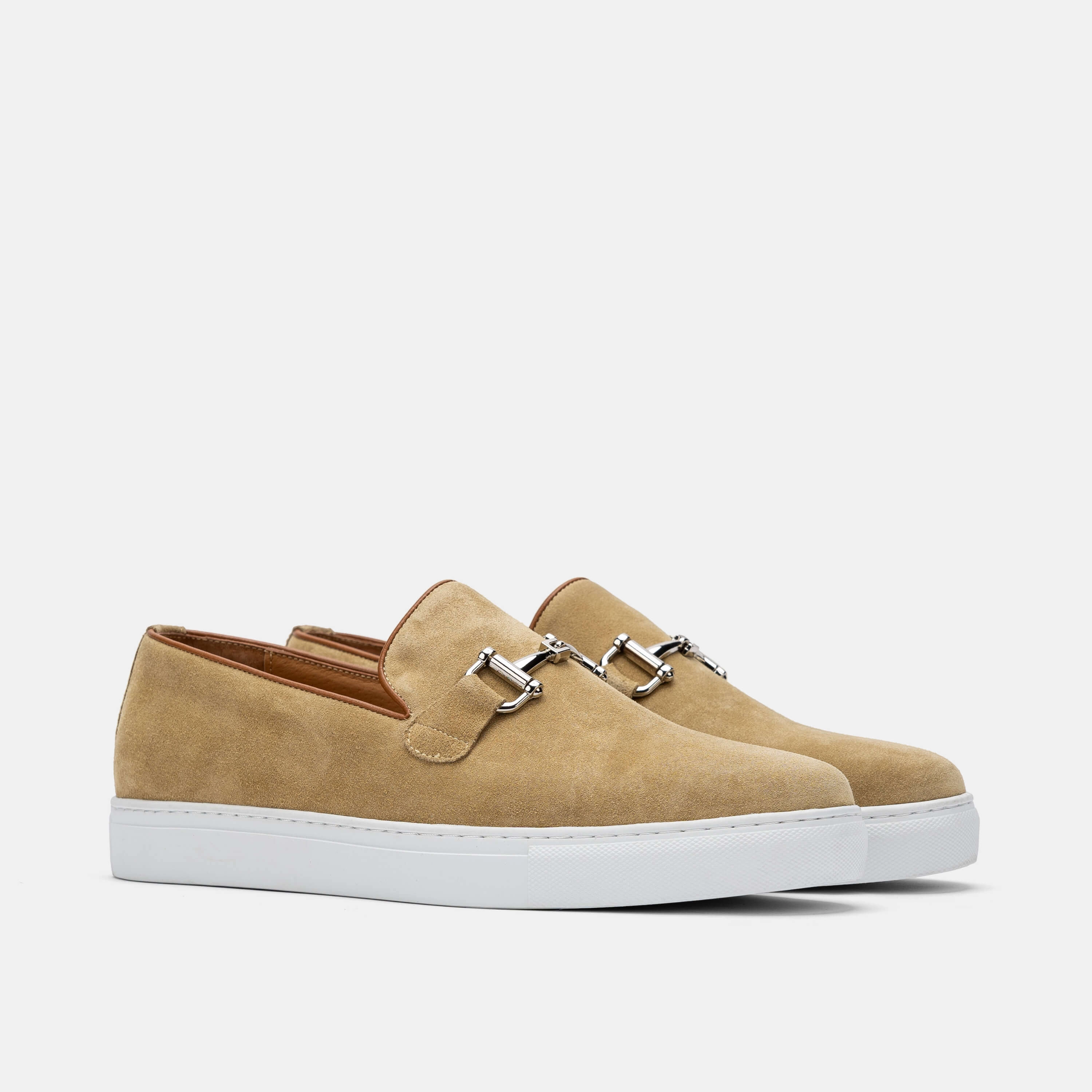 Breathable Material Boardwalk Sahara Suede Horse-Bit Sneakers
