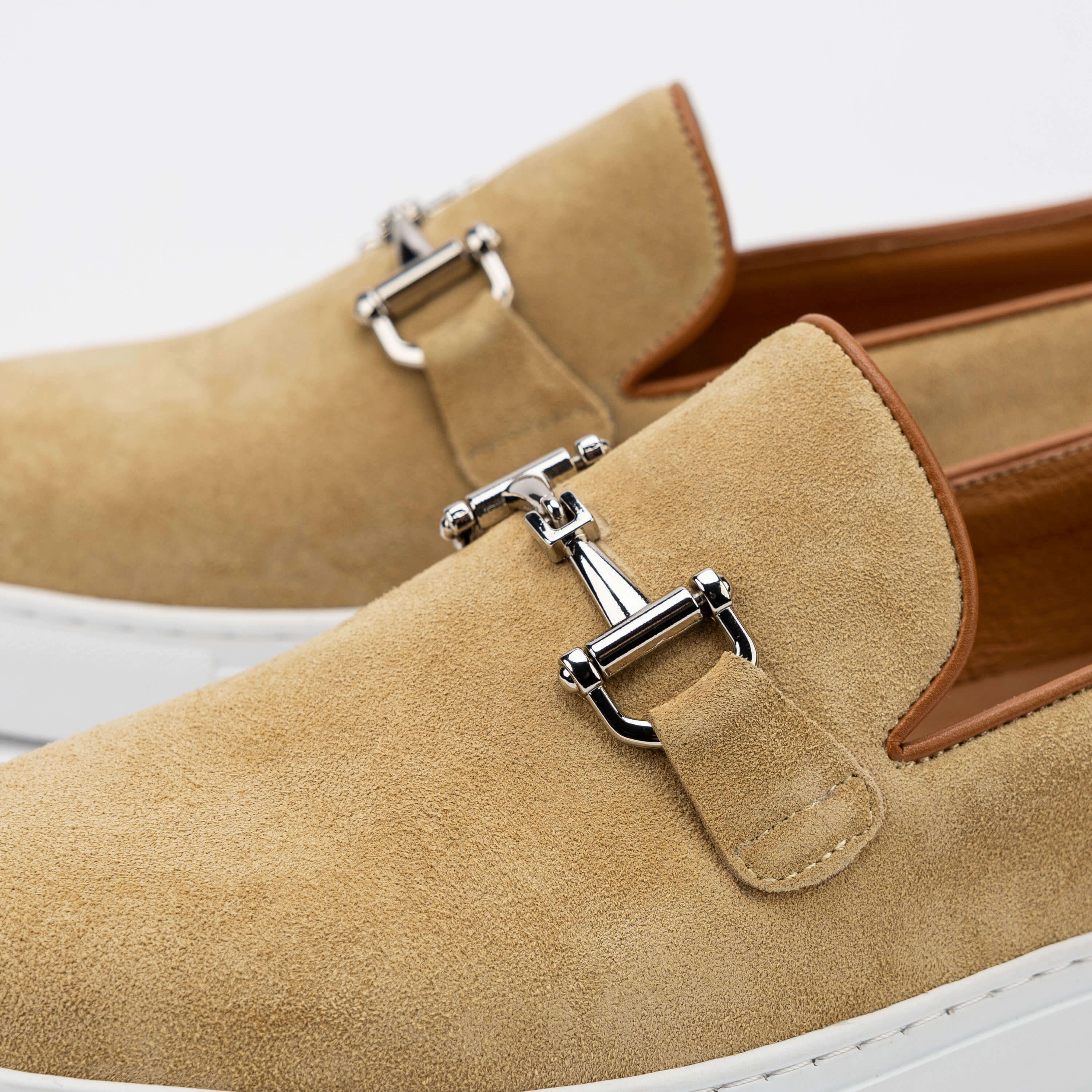 Breathable Material Boardwalk Sahara Suede Horse-Bit Sneakers