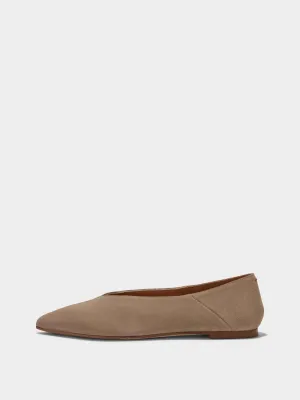 Premium Material Footwear Anti-Fatigue Footwear Moa Suede Pointed-Toe Flats