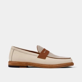Summer Wear Autumn Style Calum Cream Leather Penny Loafers