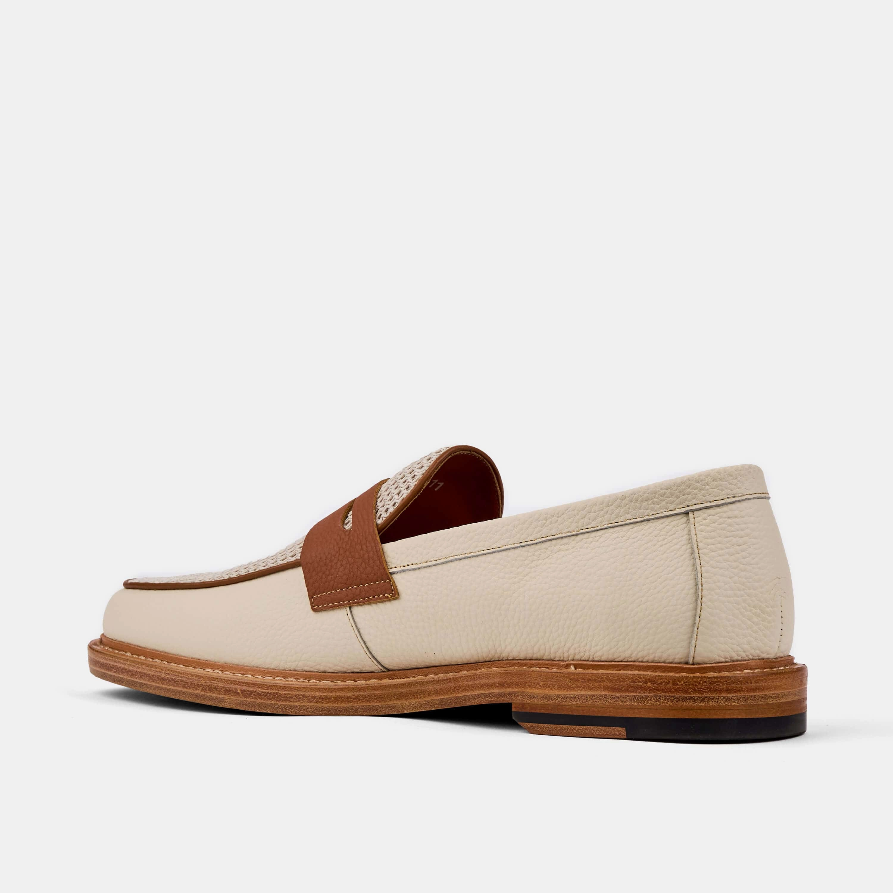Calum Cream Leather Penny Loafers Trendy Appeal