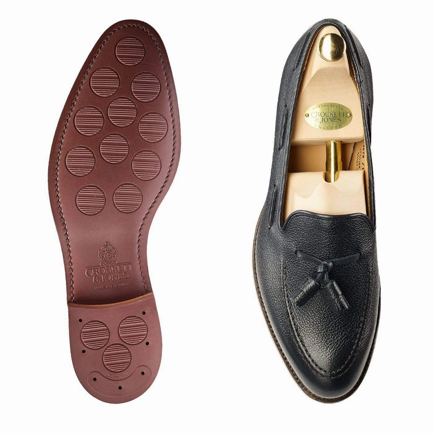 Carly Navy Pebble Grain Chic Comfort
