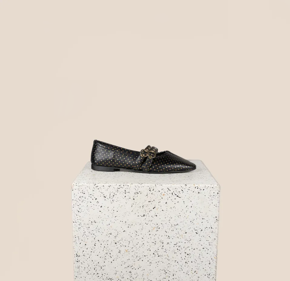 Casual chic Como 2 Buckle -Dotted Gold