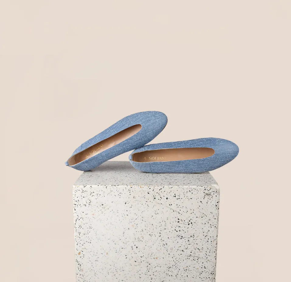 Happy Walk Footwear Fashion Ease Shoes Scala - Blue Twill (Removable Ties)