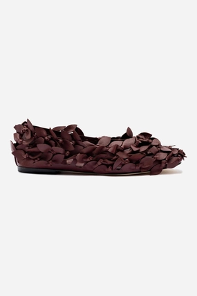 Larroud?? x Jonathan Cohen Ballet Flat In Burgundy Leather Timeless Comfort Casual Comfort