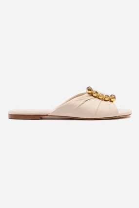 Comfortable Sole Chloe Gosselin by Larroud?? Nova Flat In Puff Cream Leather