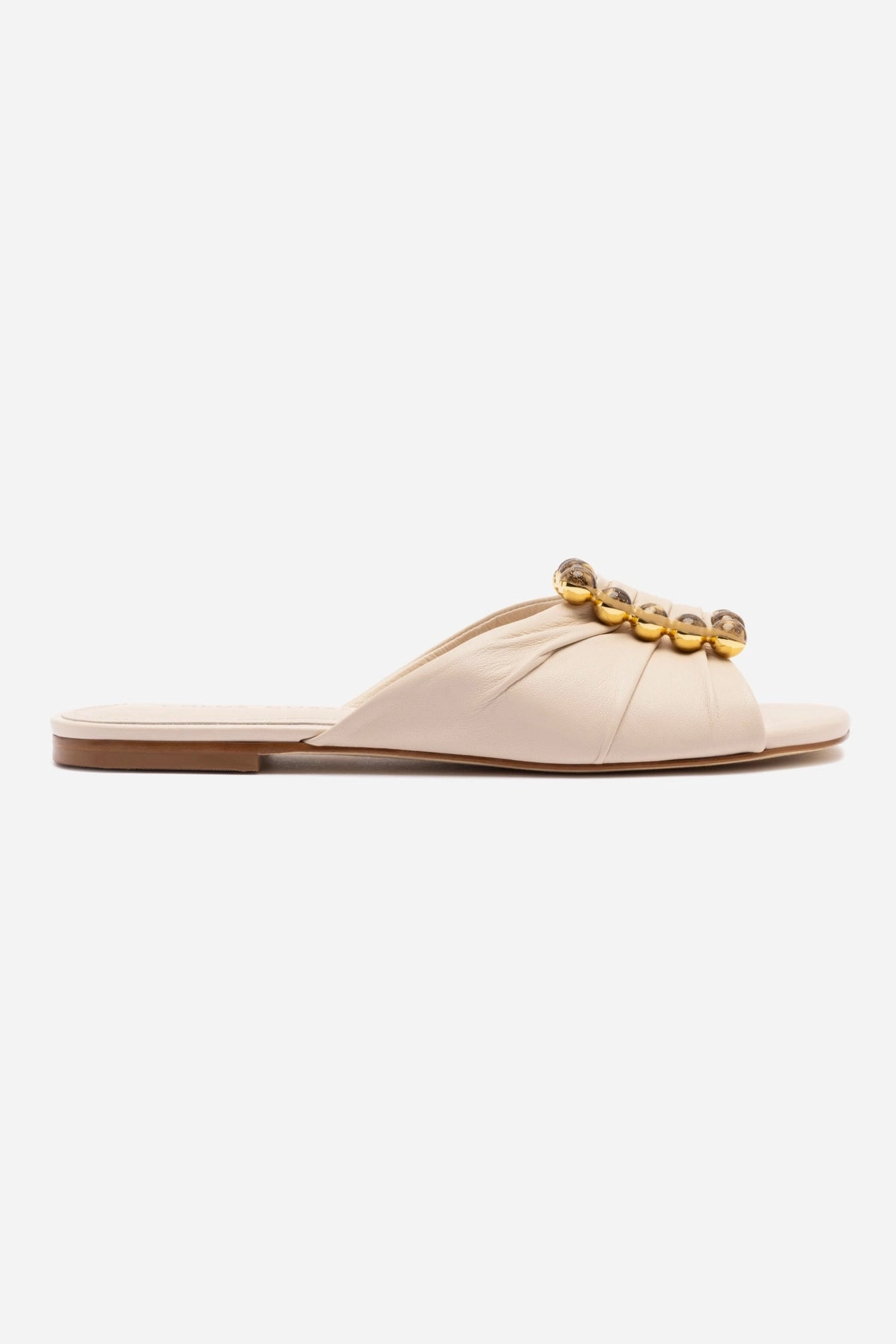 Comfortable Sole Chloe Gosselin by Larroud?? Nova Flat In Puff Cream Leather