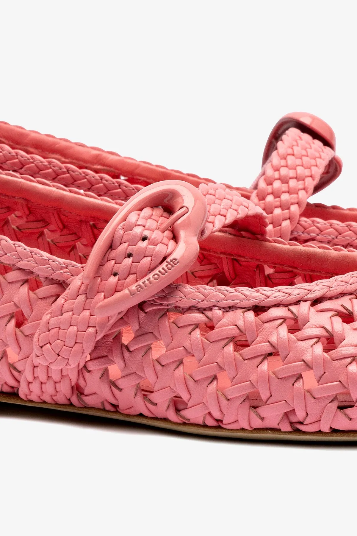 City Stride Verona Macrame Ballet Flat In Sorbet Pink Leather