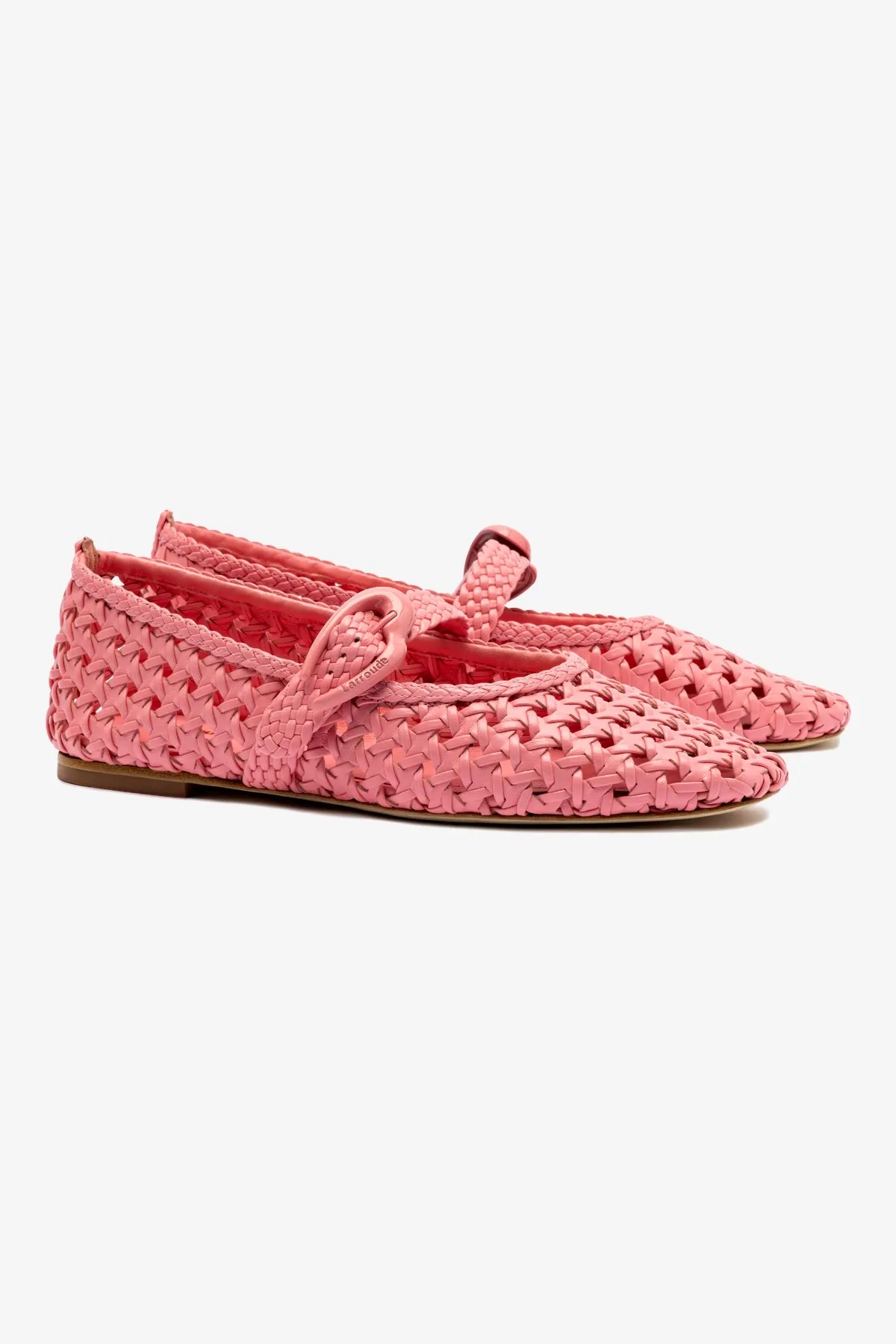 City Stride Verona Macrame Ballet Flat In Sorbet Pink Leather
