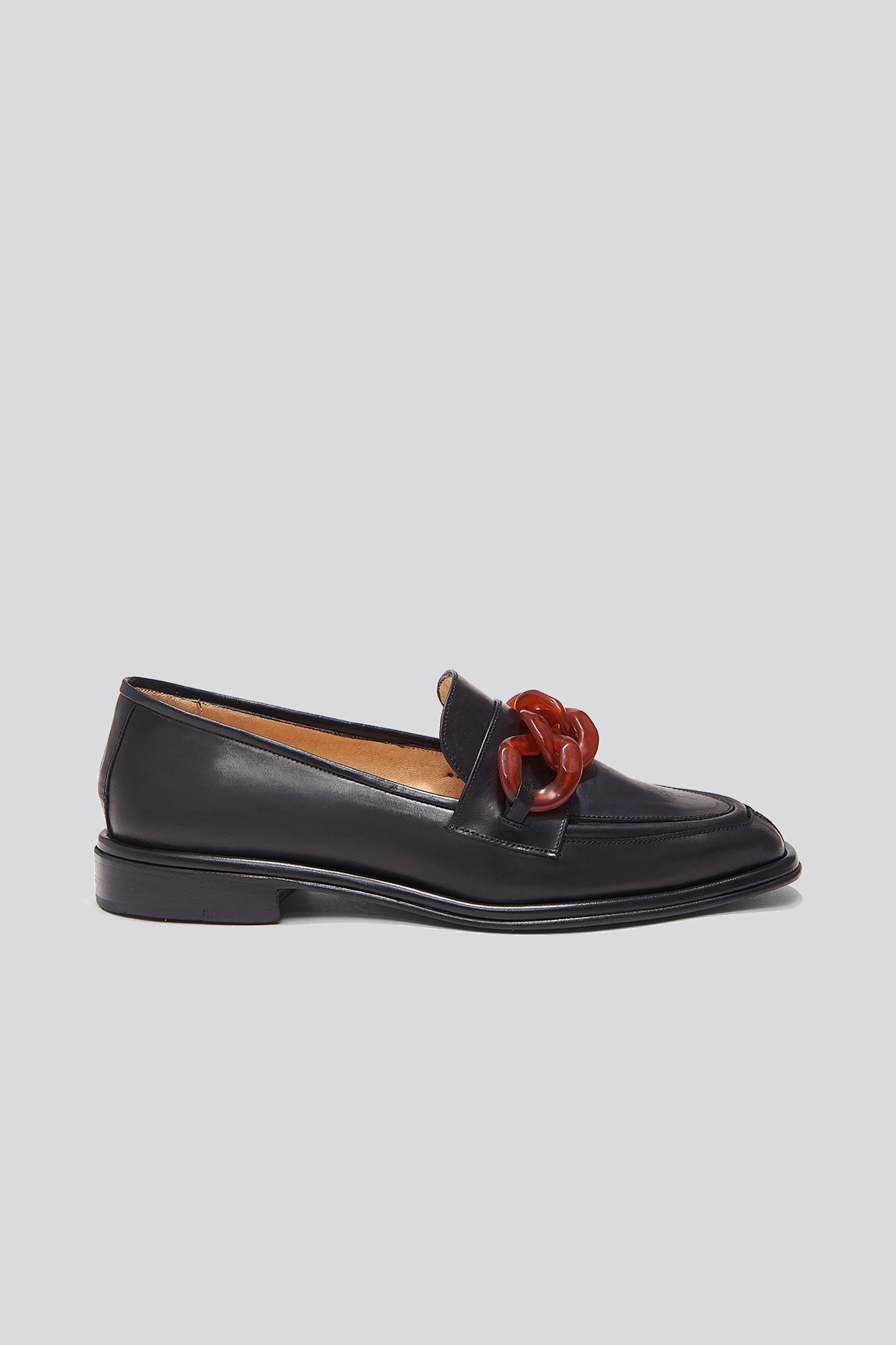 Reptile Print Alma Loafer in Black/Amber