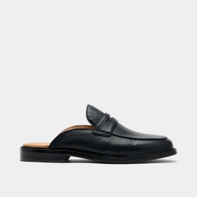 Del Mar Black Pebble Loafer Mules Soft Sole