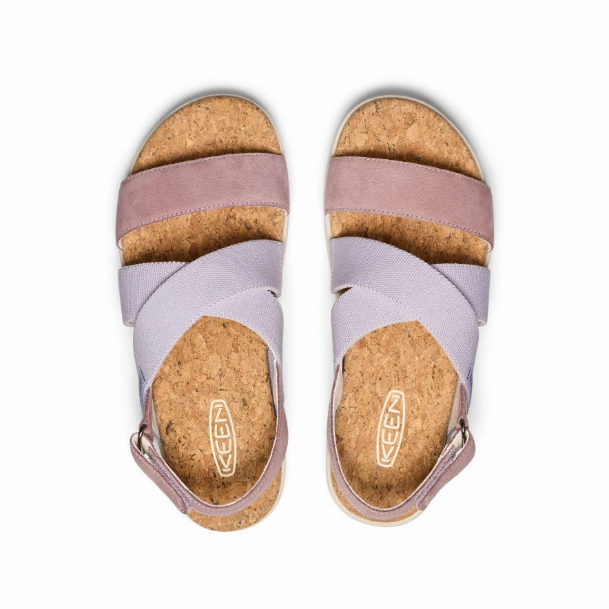Cloud Breeze Women's Elle Criss Cross Sandal  |  Thistle/Toadstool
