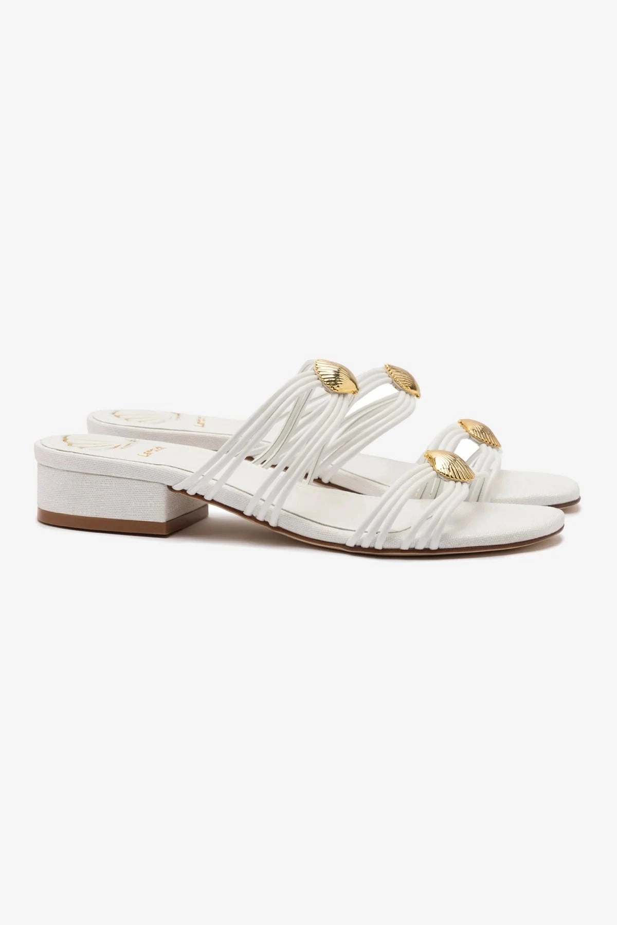 Comfortable Wear Shelly Flat Mule In White Leather