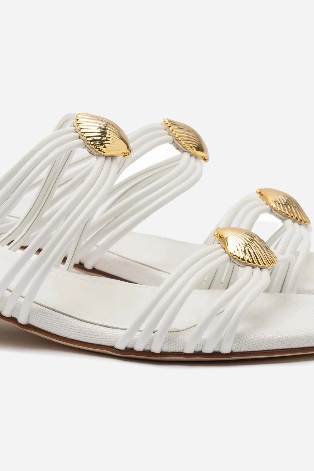 Comfortable Wear Shelly Flat Mule In White Leather