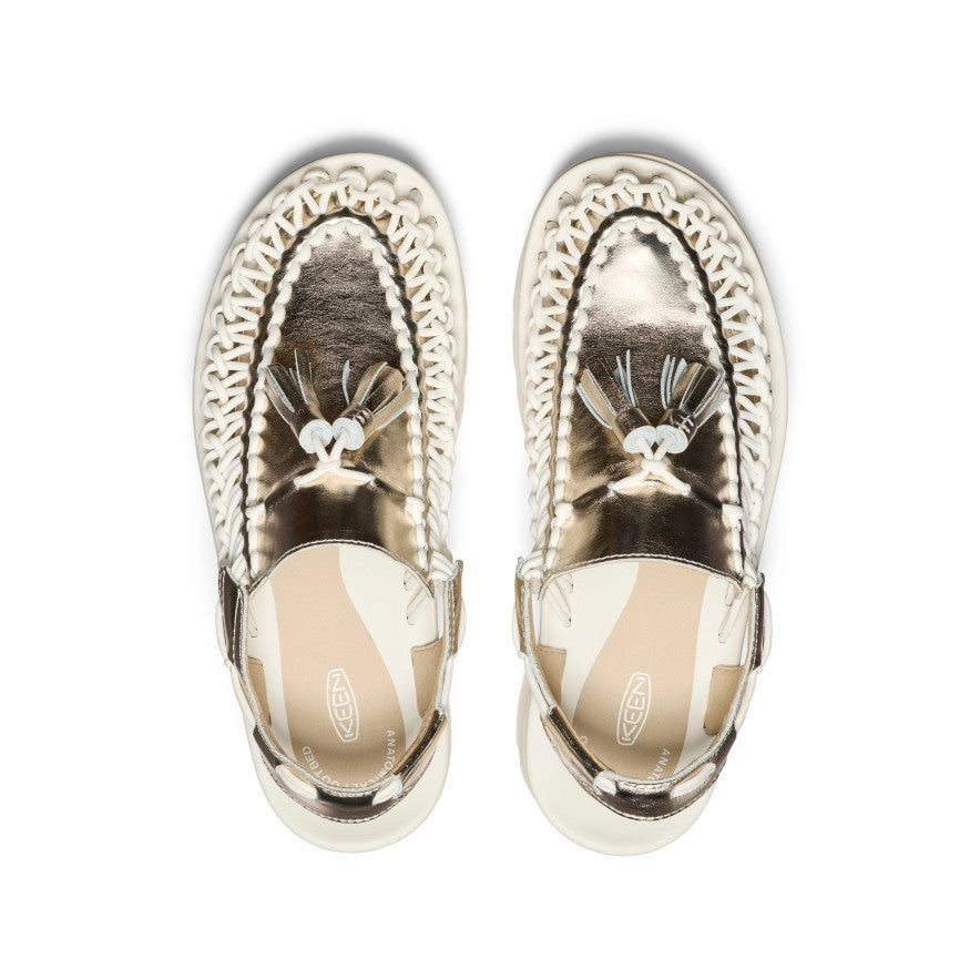 Comfy Glide All Gender UNEEK PLT Tassel Sneaker  |  Champagne Gold/Star White