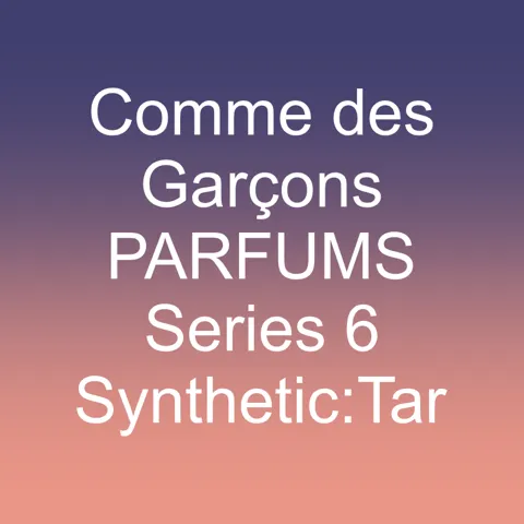 Comme des Garons PARFUMS Series 6 Synthetic: Tar
