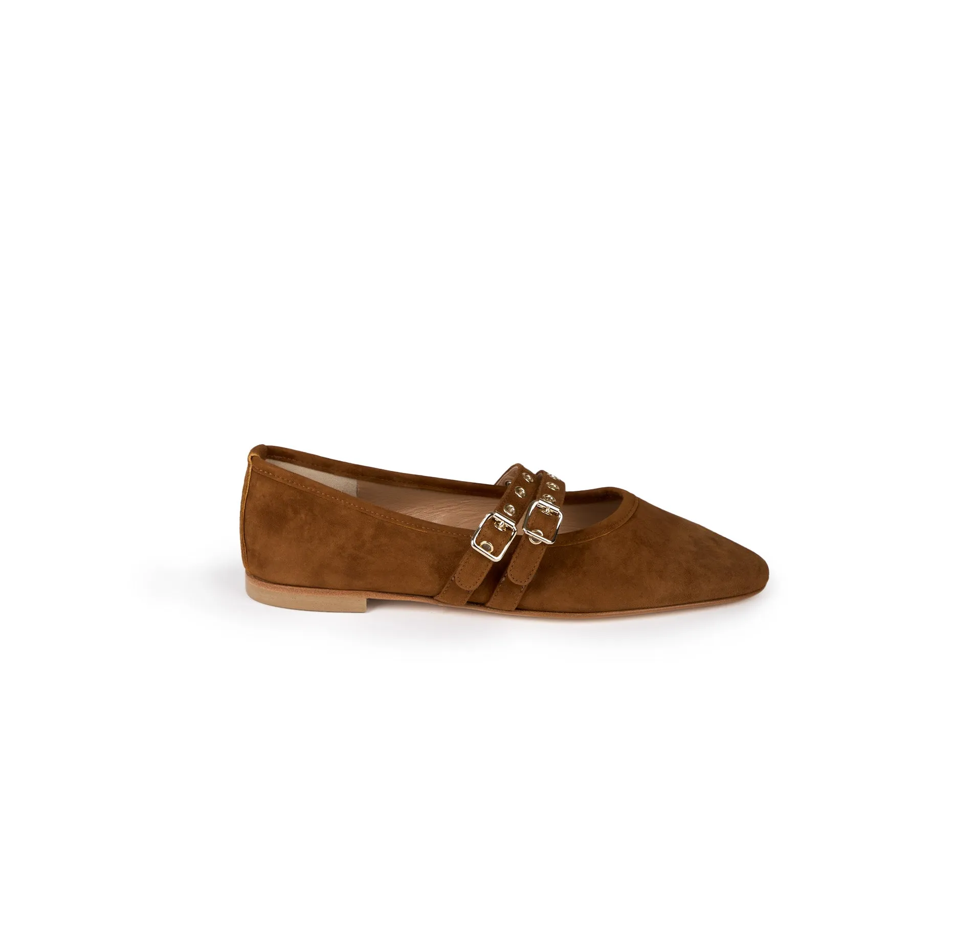 Como 2 Buckle - Amaretto Suede Shock absorption