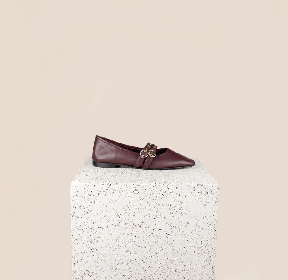 Como 2 Buckle - Wine Leather Business casual