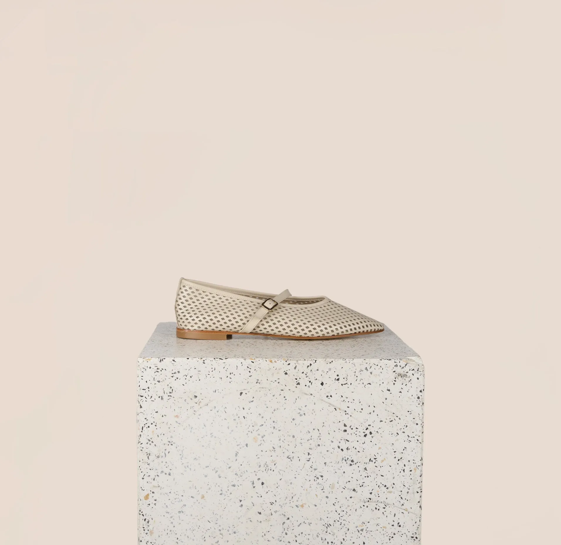 Cori - Perforated Ivory Relaxed Style