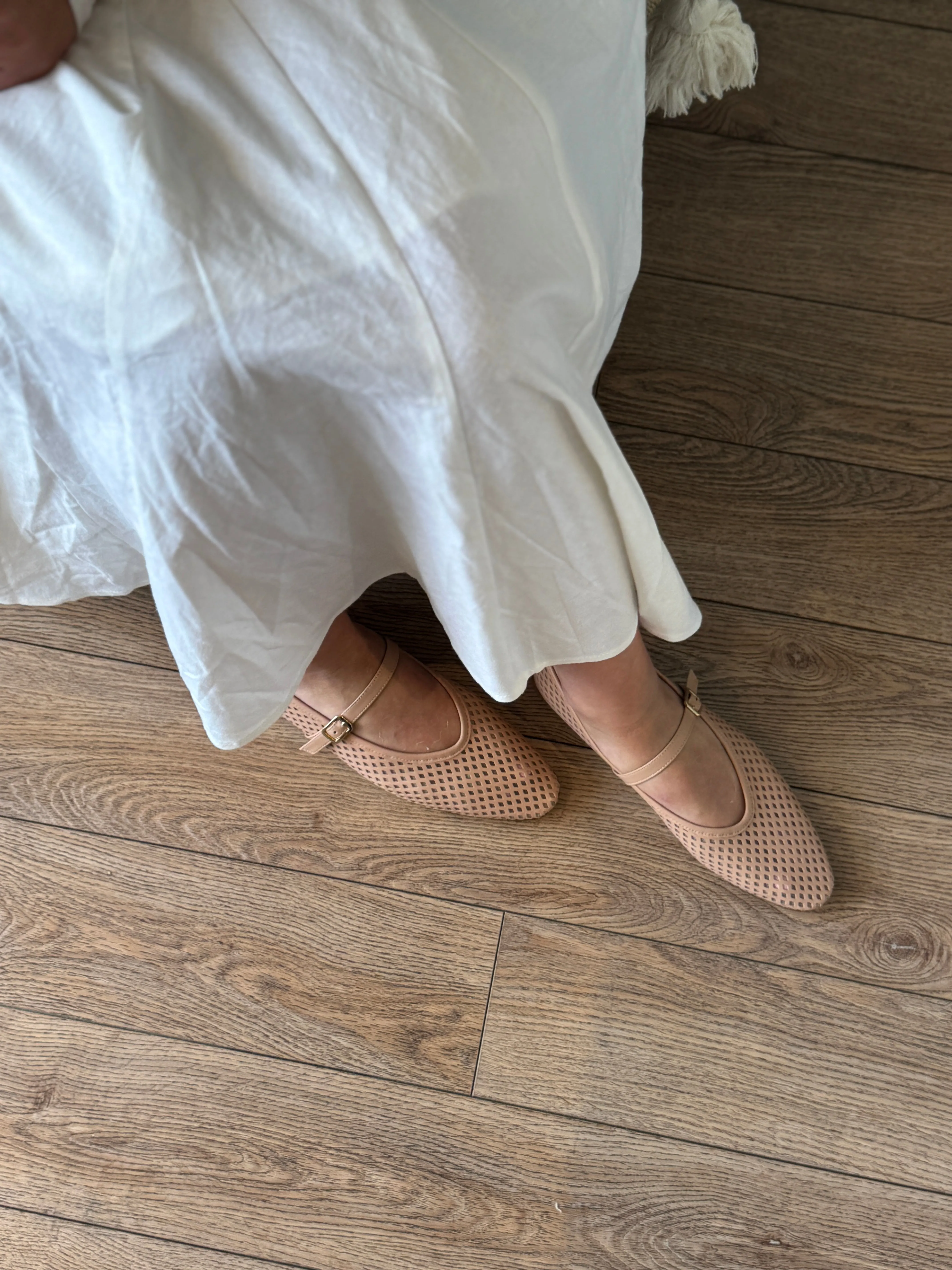 Cori - Perforated Nude Stretchy Fit