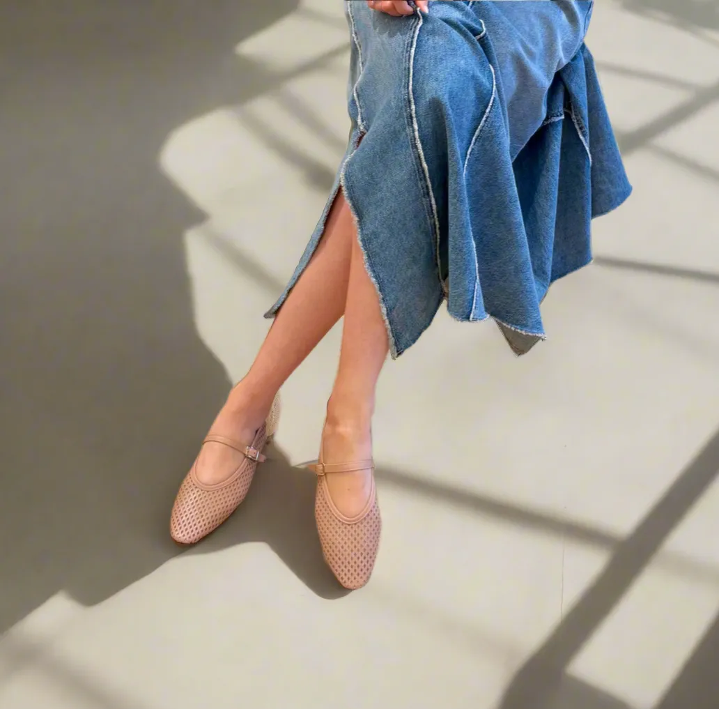 Cori - Perforated Nude Stretchy Fit