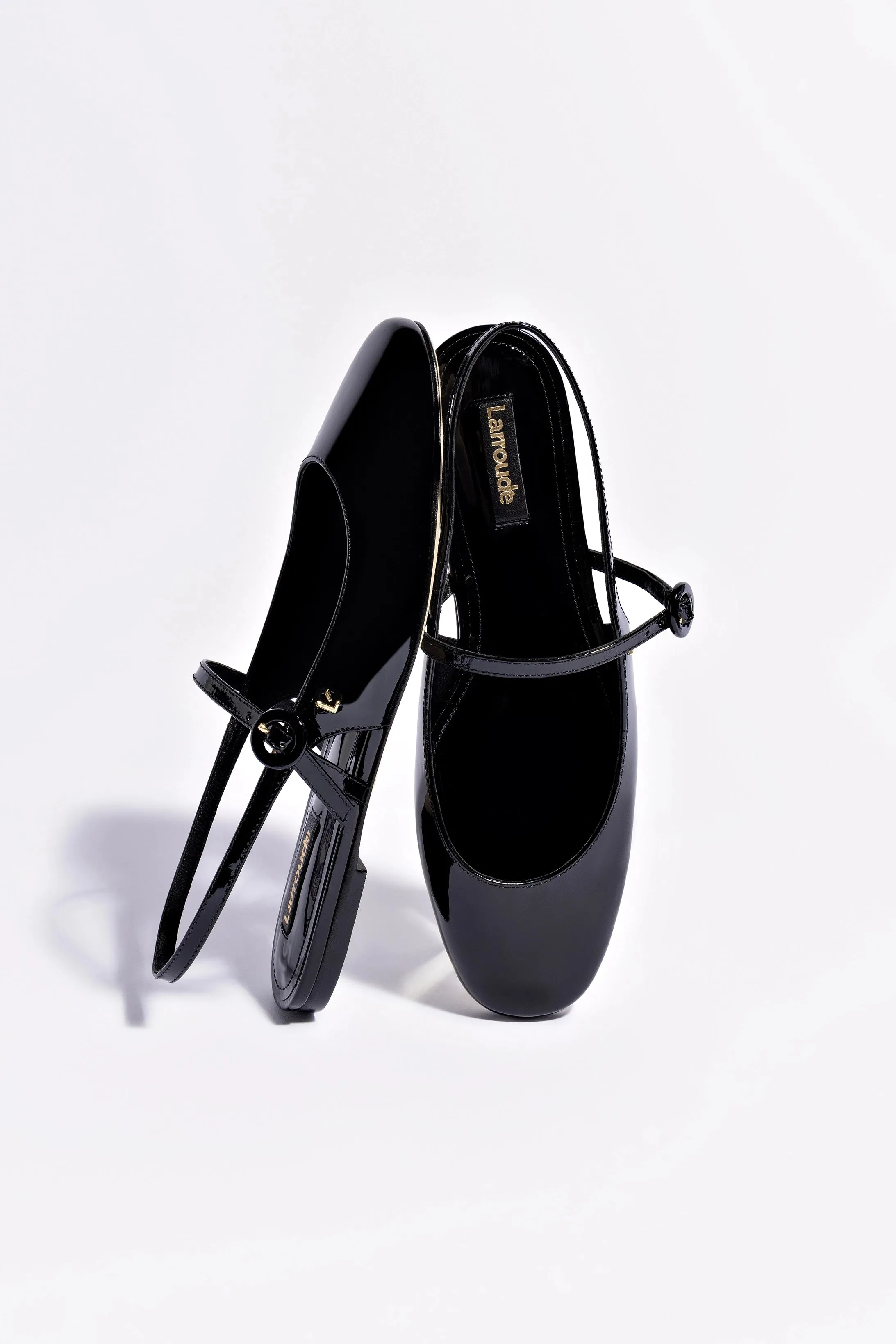Cushioned Walk Georgina Ballet Flat In Black Patent Leather