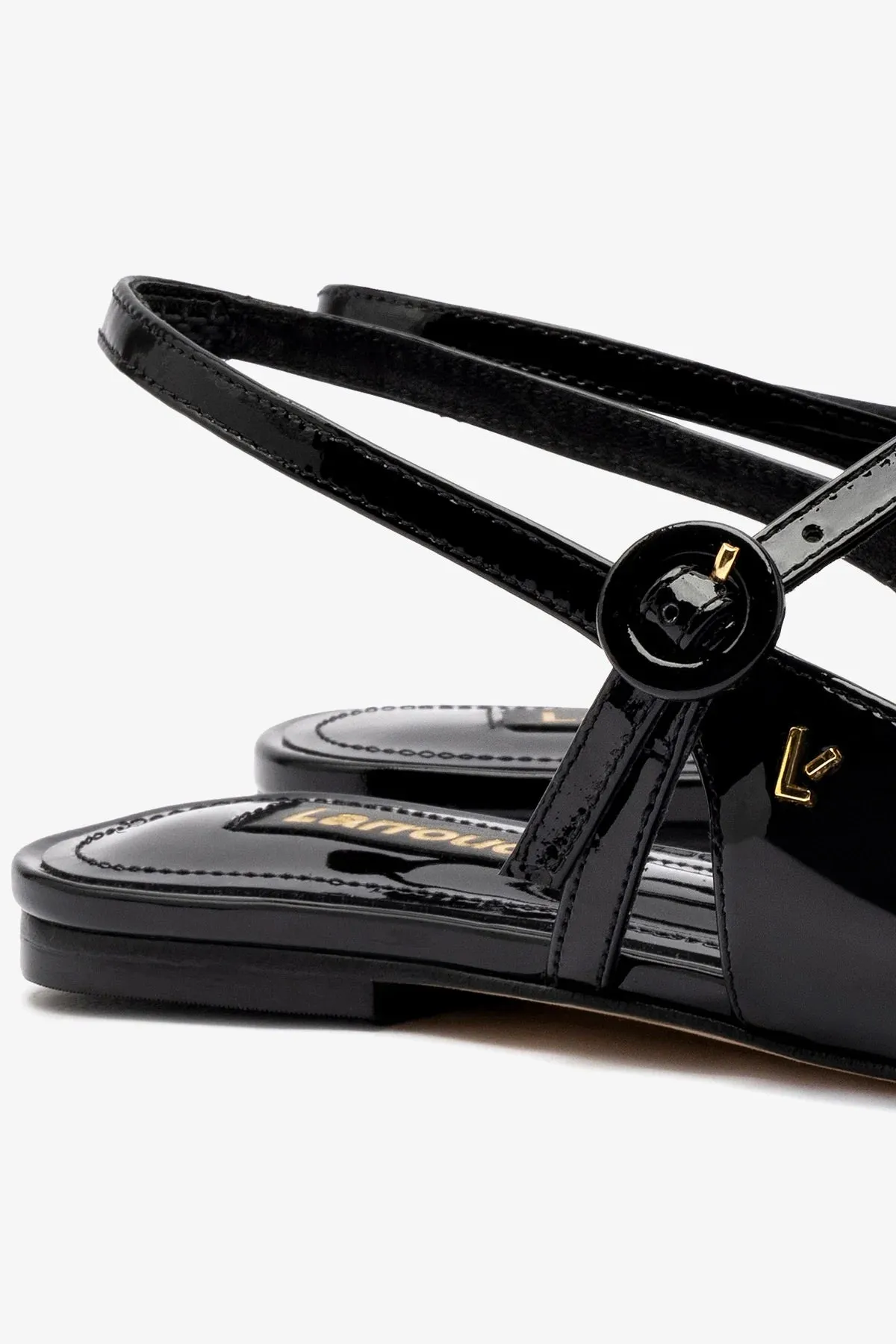 Cushioned Walk Georgina Ballet Flat In Black Patent Leather