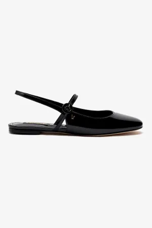 Georgina Ballet Flat In Black Patent Leather Cozy Design Day-To-Night Shoes
