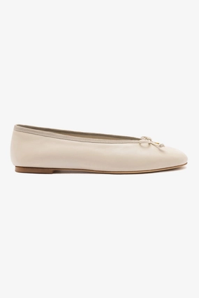 Pavlova Ballet Flat In Mushroom Grey Leather Casual Elegant Style Day-To-Night Shoes