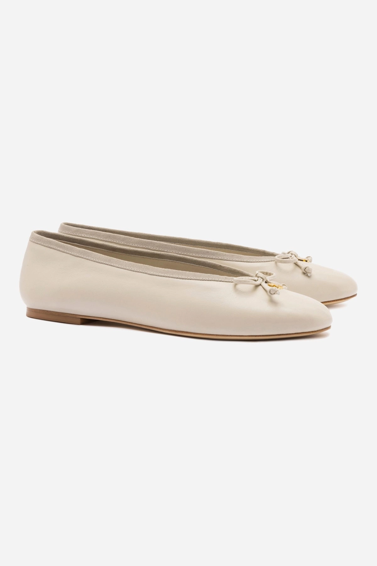 Cushioned Footbed Pavlova Ballet Flat In Mushroom Grey Leather