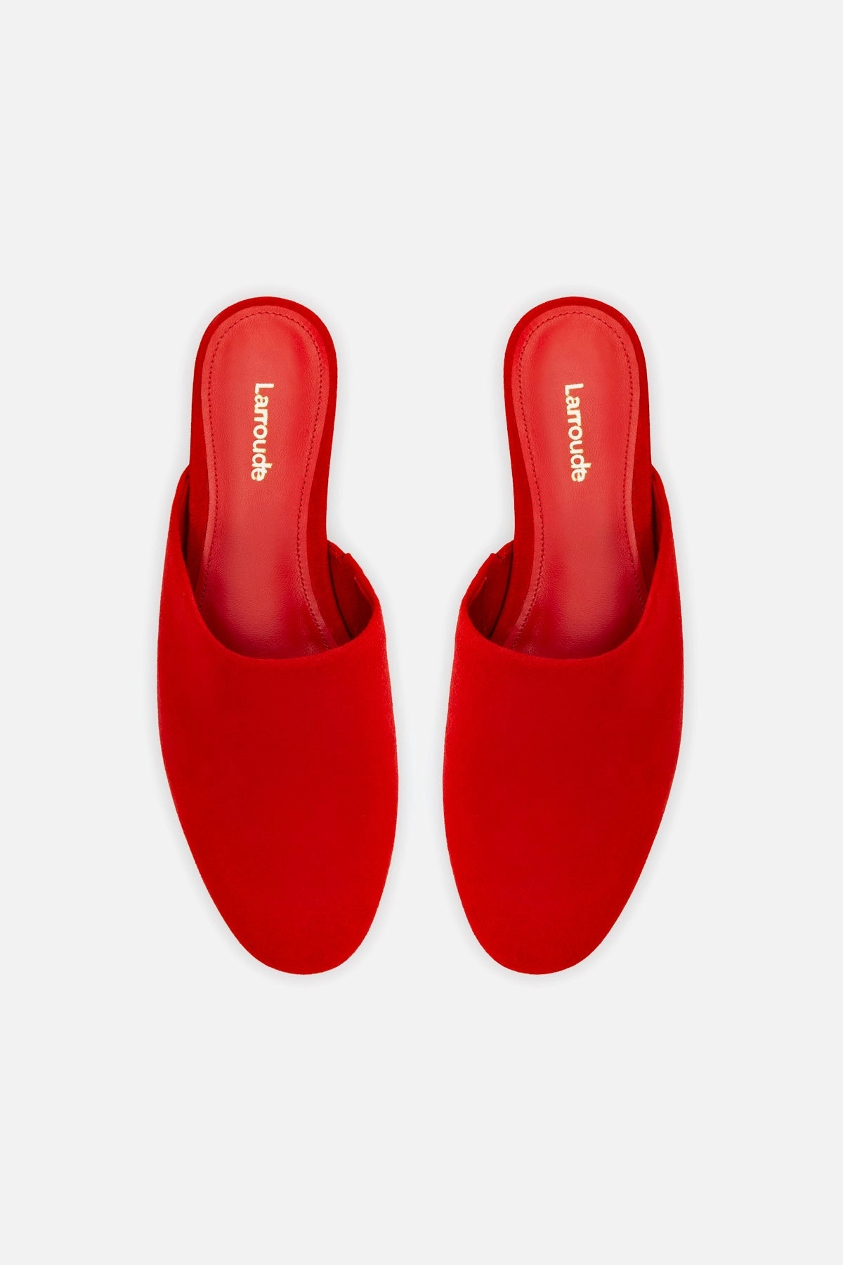 Cushioned Footbed Venice Flat Mule and Pouch Kit In Scarlet Suede