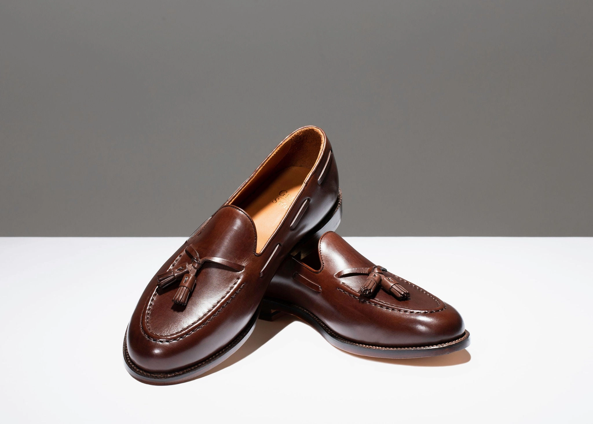 Cushioned Walk Tassel Loafer Tobacco Calf