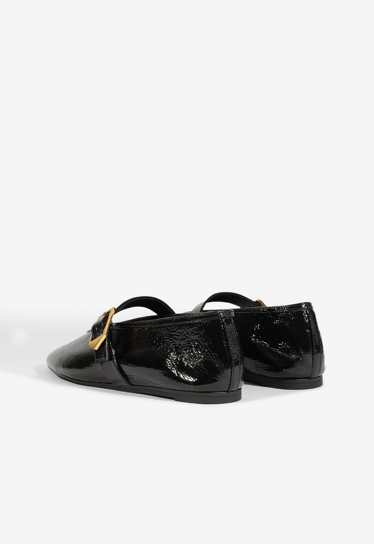 Day-to-Night Courtney Buckle Patent Flat