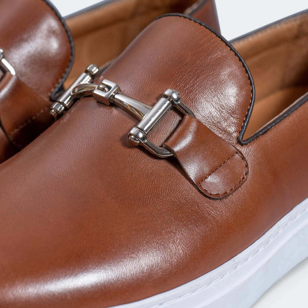 Daylong Support Boardwalk Mahogany Leather Horse-Bit Sneakers