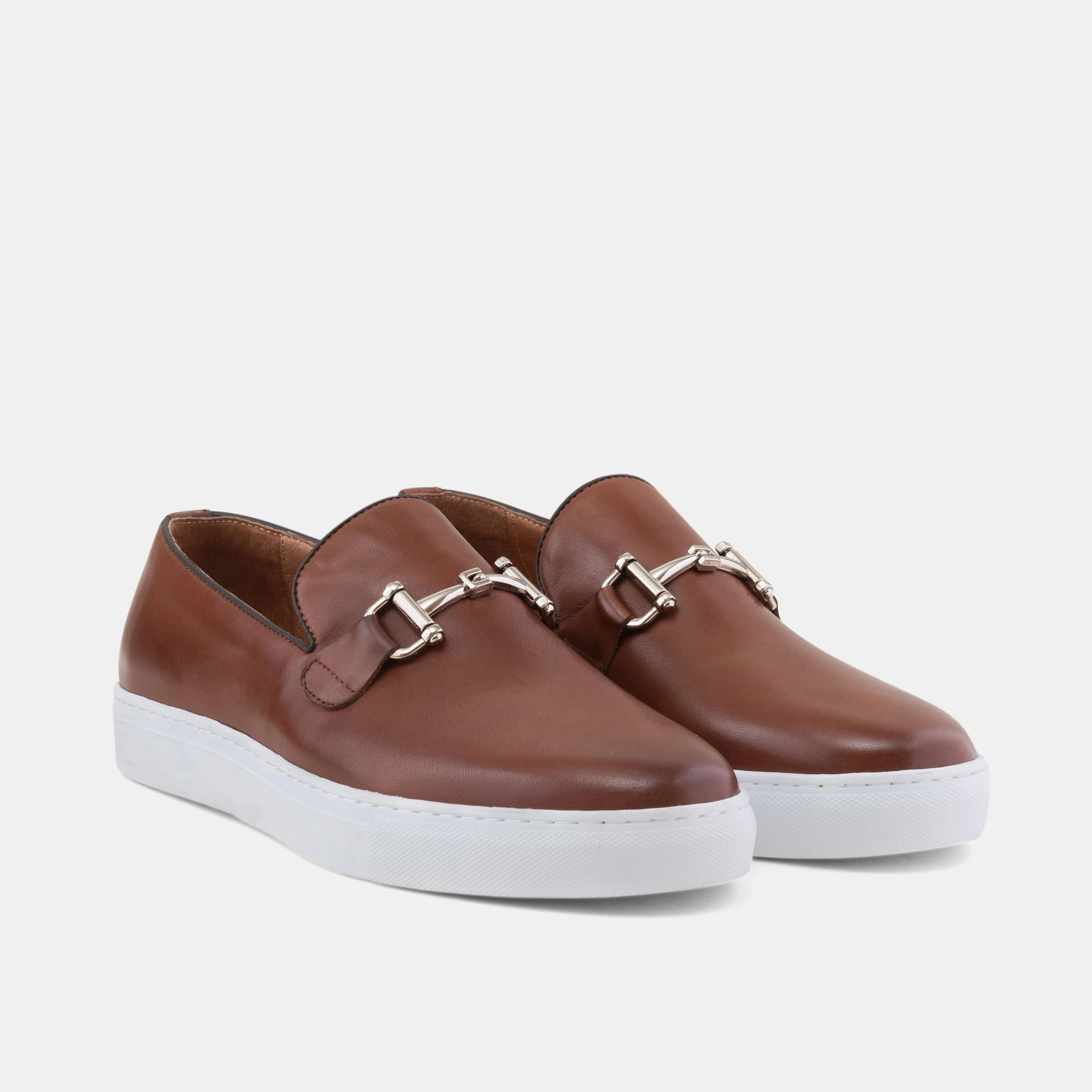 Daylong Support Boardwalk Mahogany Leather Horse-Bit Sneakers