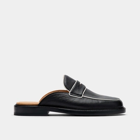 Del Mar Black Loafer Mules Business casual Grippy Outsole