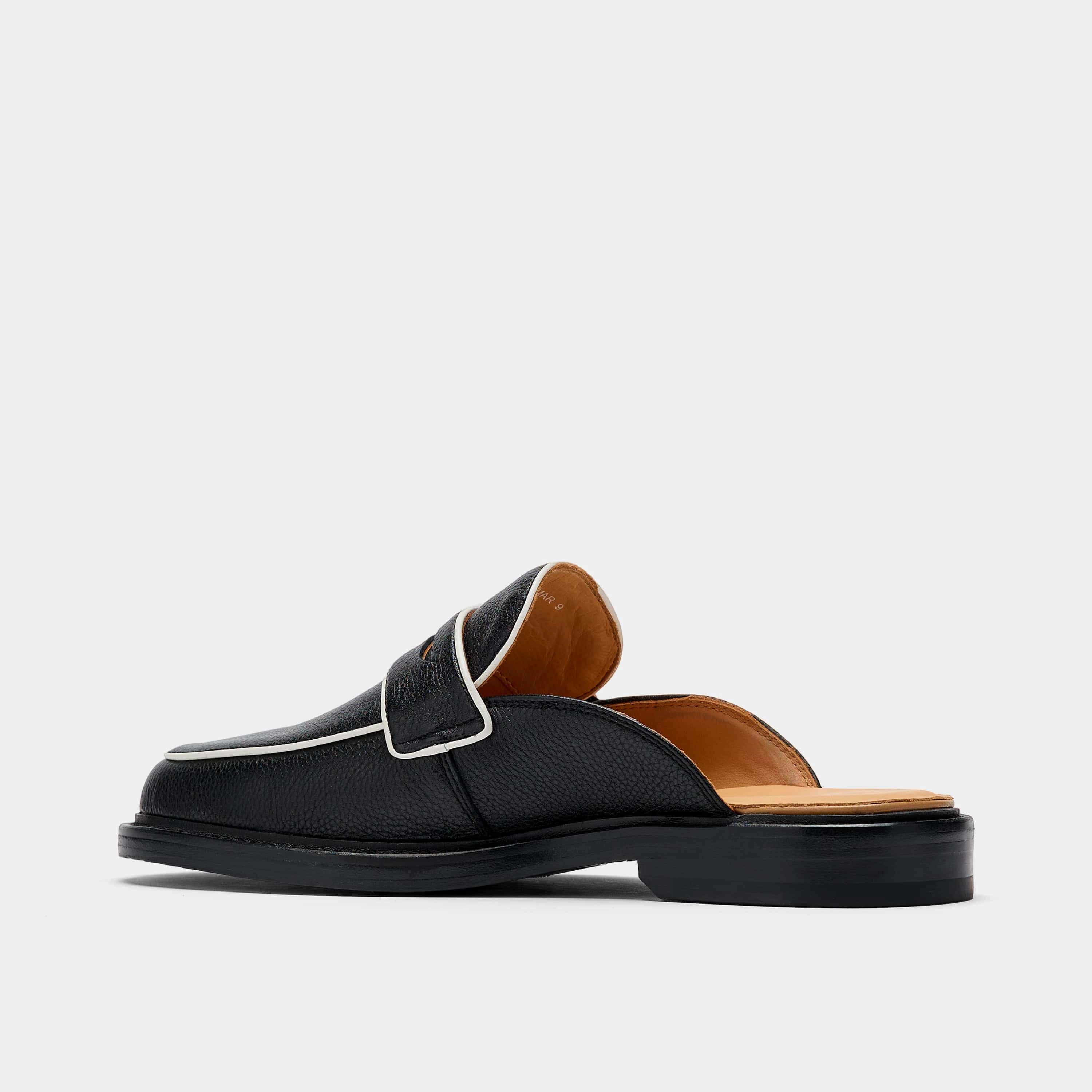 Del Mar Black Loafer Mules Packable Ease