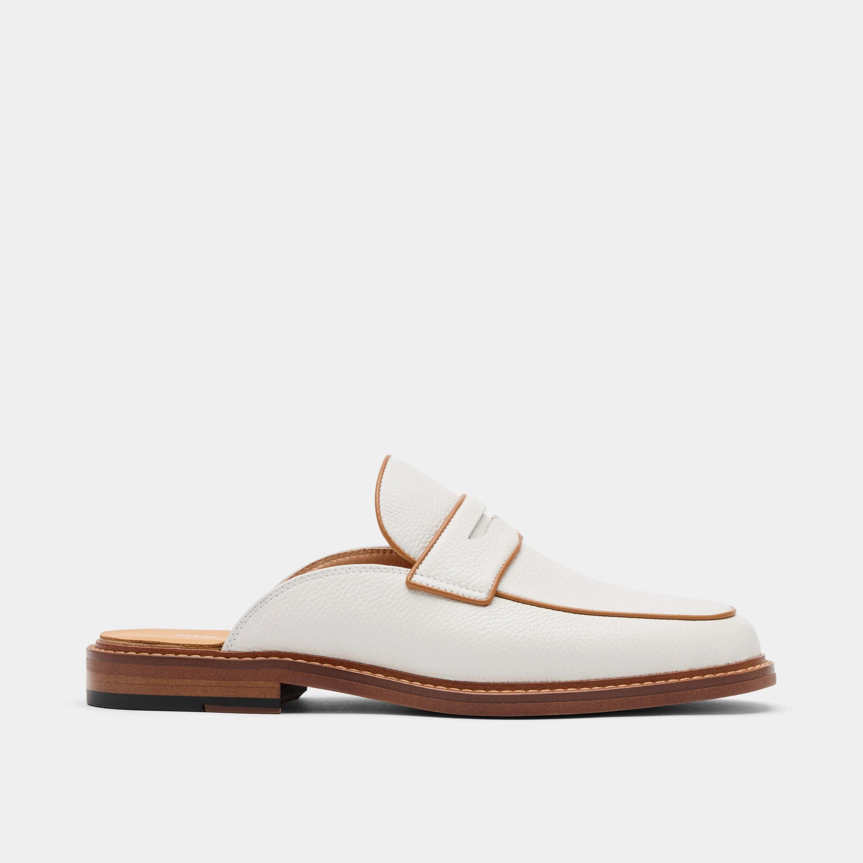 Del Mar White Pebble Loafer Mules Hiking Friendly Stylish Cushioning