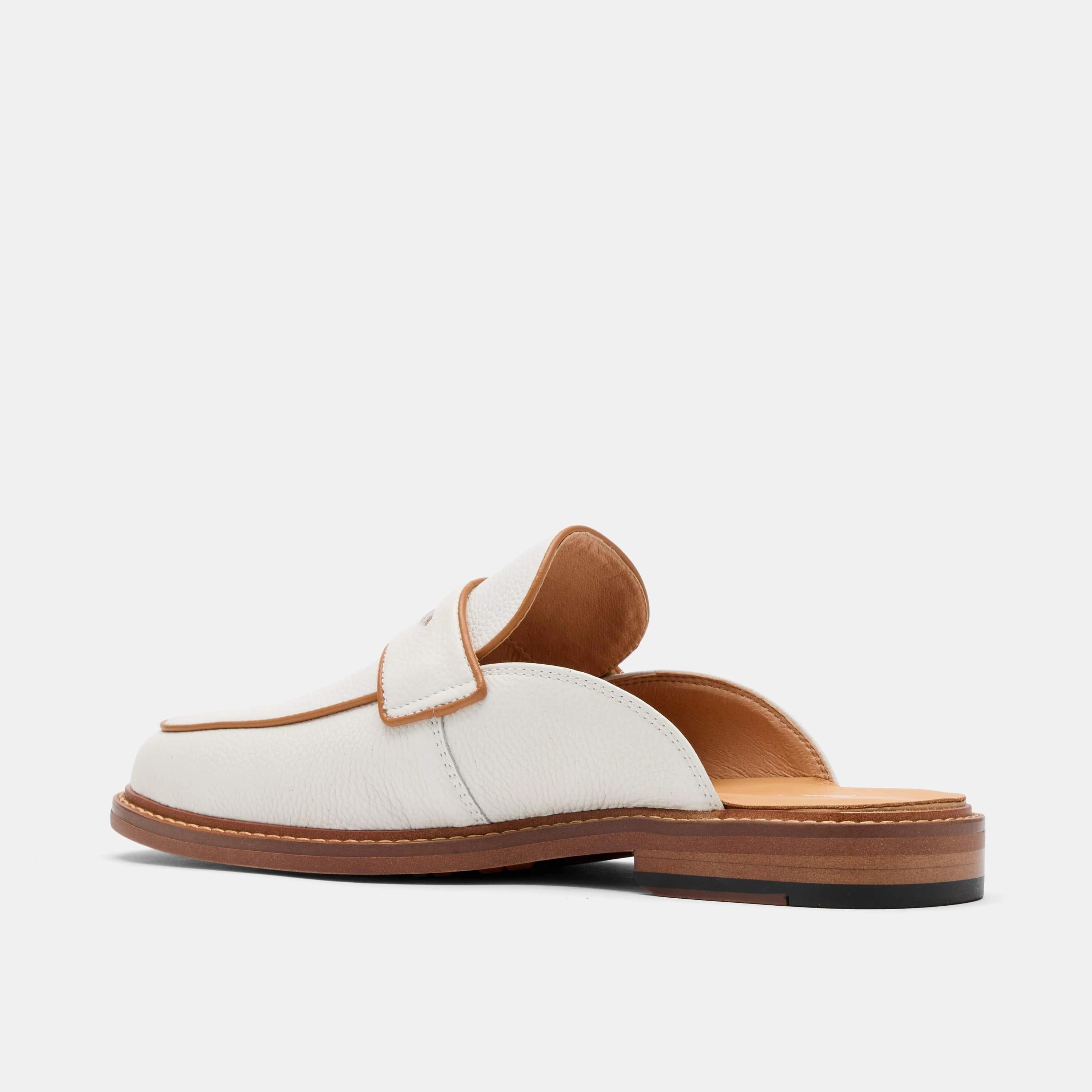 Del Mar White Pebble Loafer Mules Spring Flair