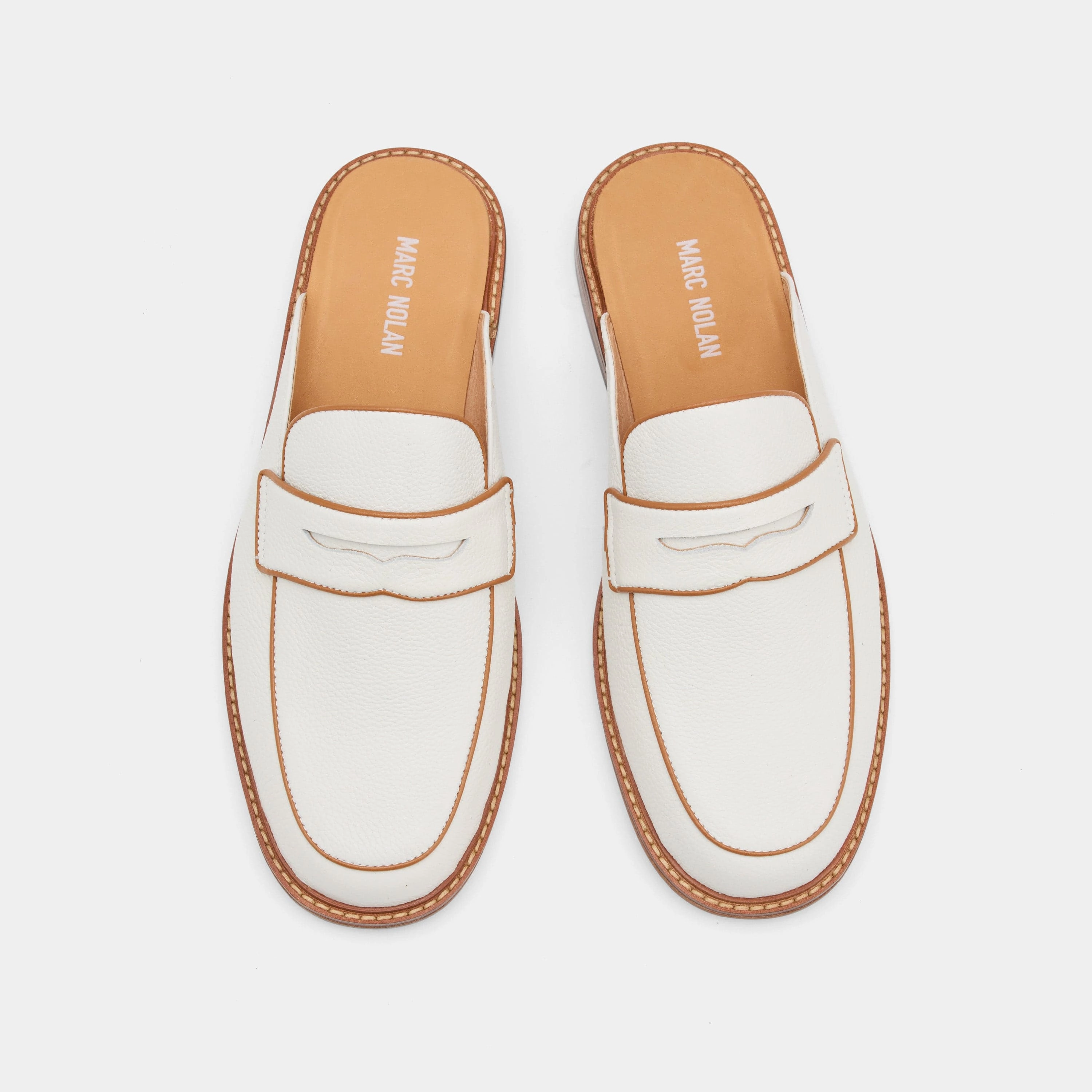 Del Mar White Pebble Loafer Mules Spring Flair