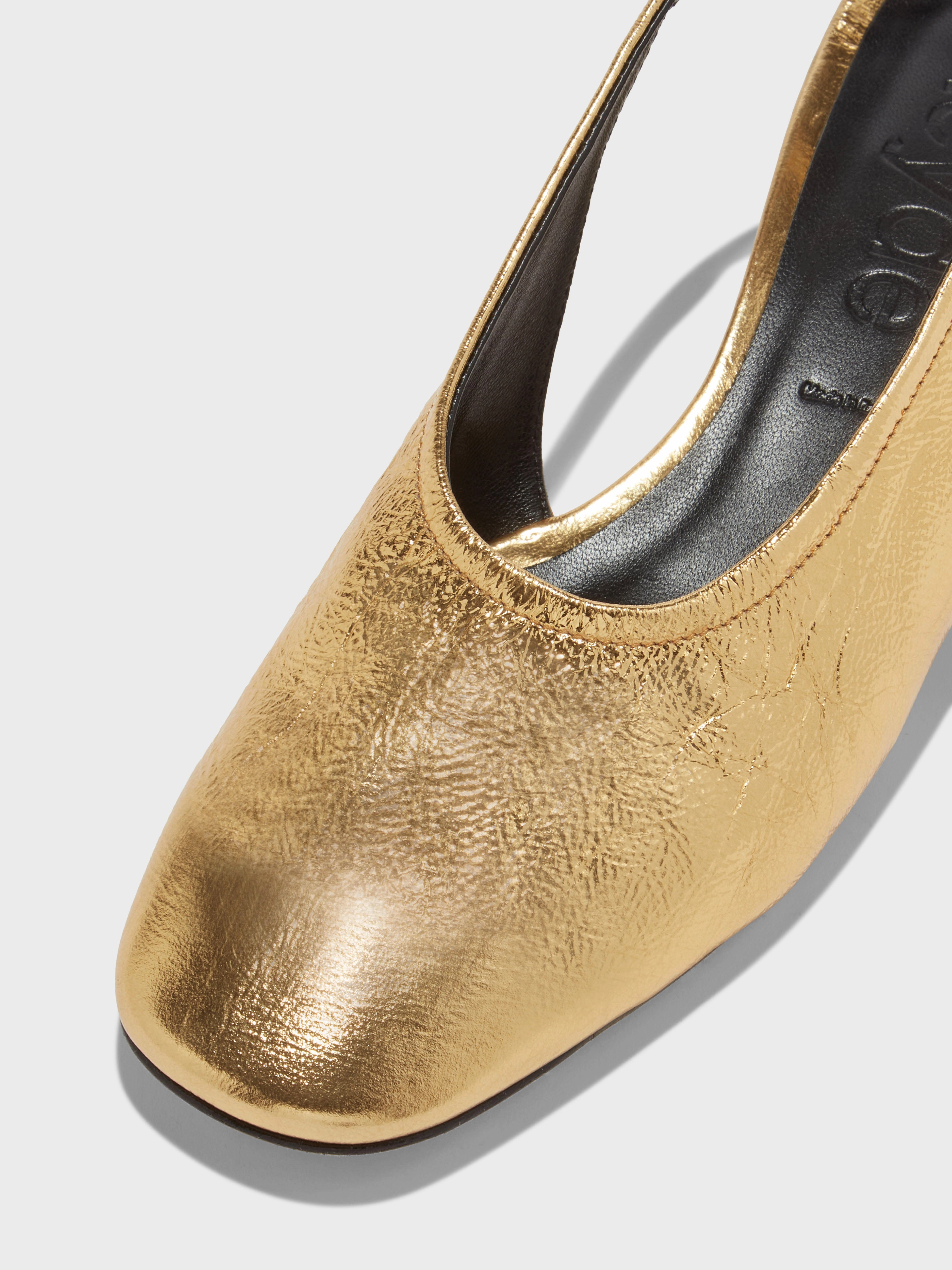 Dua Laminated Leather Slingback Durable Look