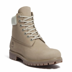 Men's 6" Premium Waterproof Medium Grey Nubuck/Light Green Rugged Style