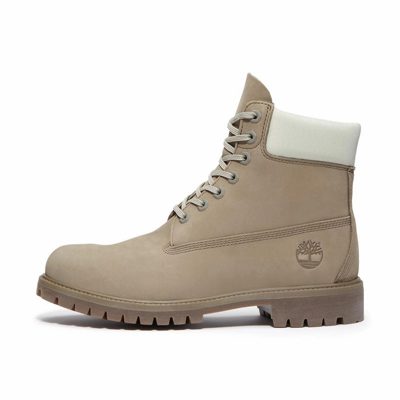 Dual Density Men's 6" Premium Waterproof Medium Grey Nubuck/Light Green