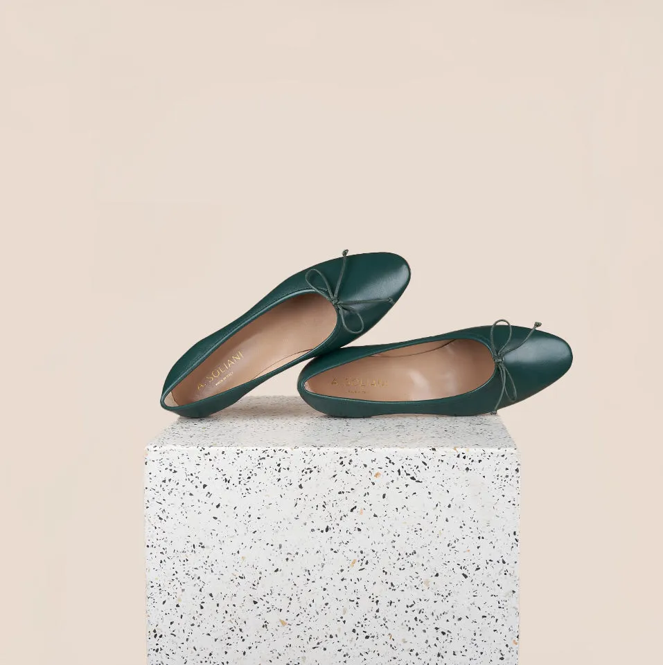 Como - Forest Green Leather Travel Friendly Footwear