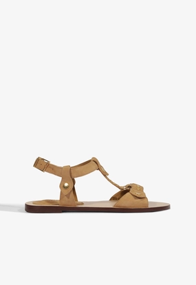 Non-Slip Soles Stevie Brown Suede Flat Sandal