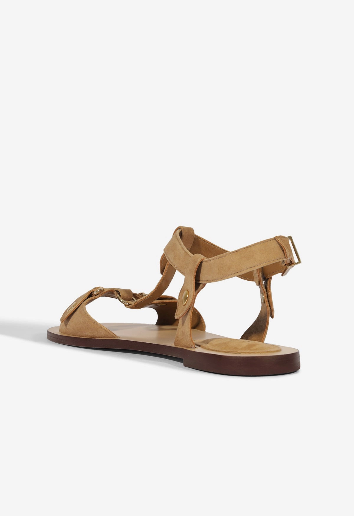 Durable Finish Stevie Brown Suede Flat Sandal
