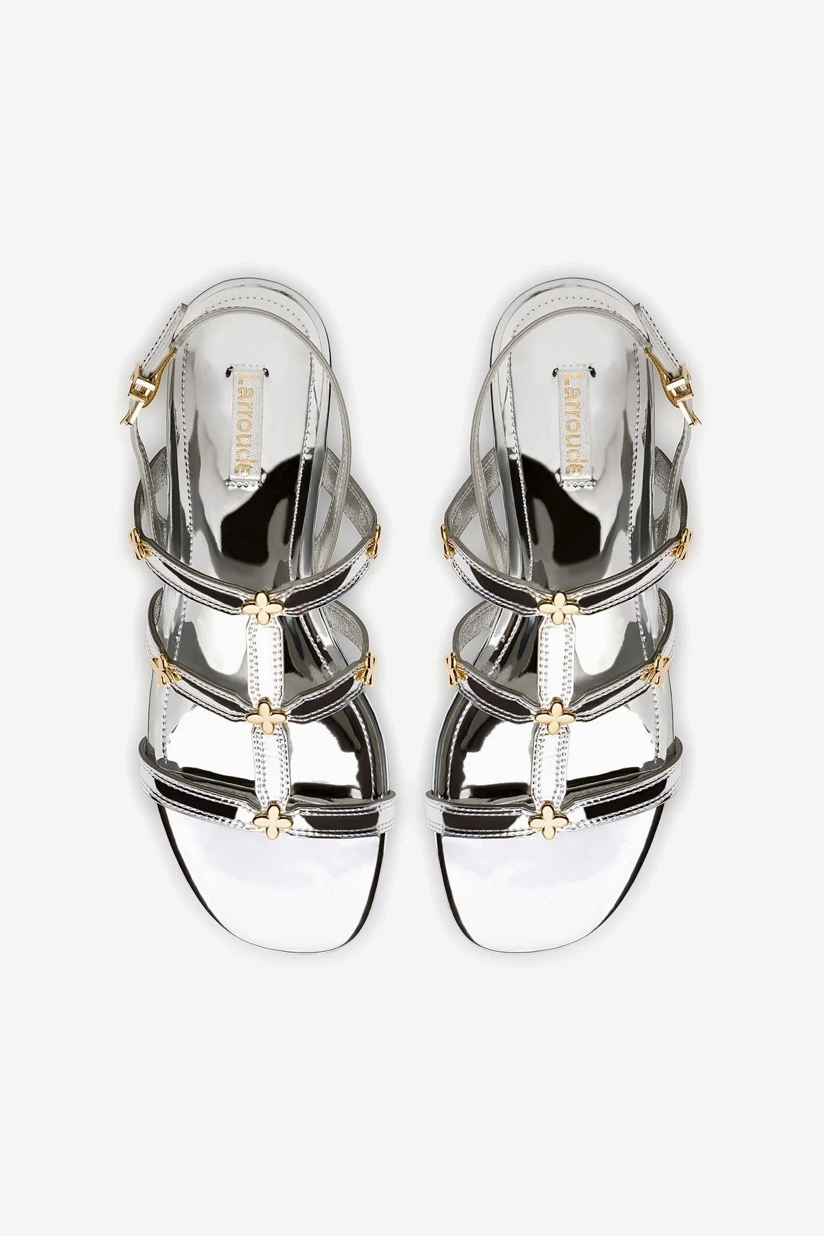 Durable Fit Harmony Flat Sandal In Silver Specchio