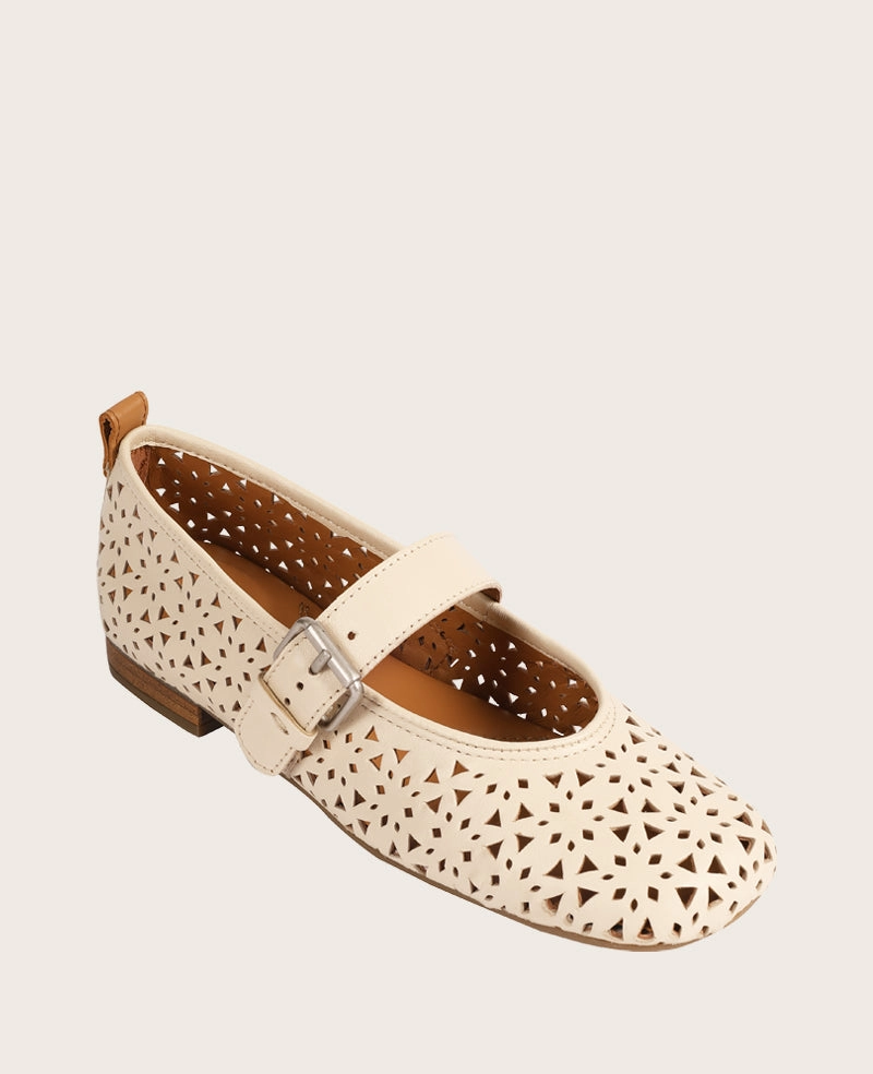 Durable Style GENTLE SOULS - Karla Perforated Leather Mary Jane Flat
