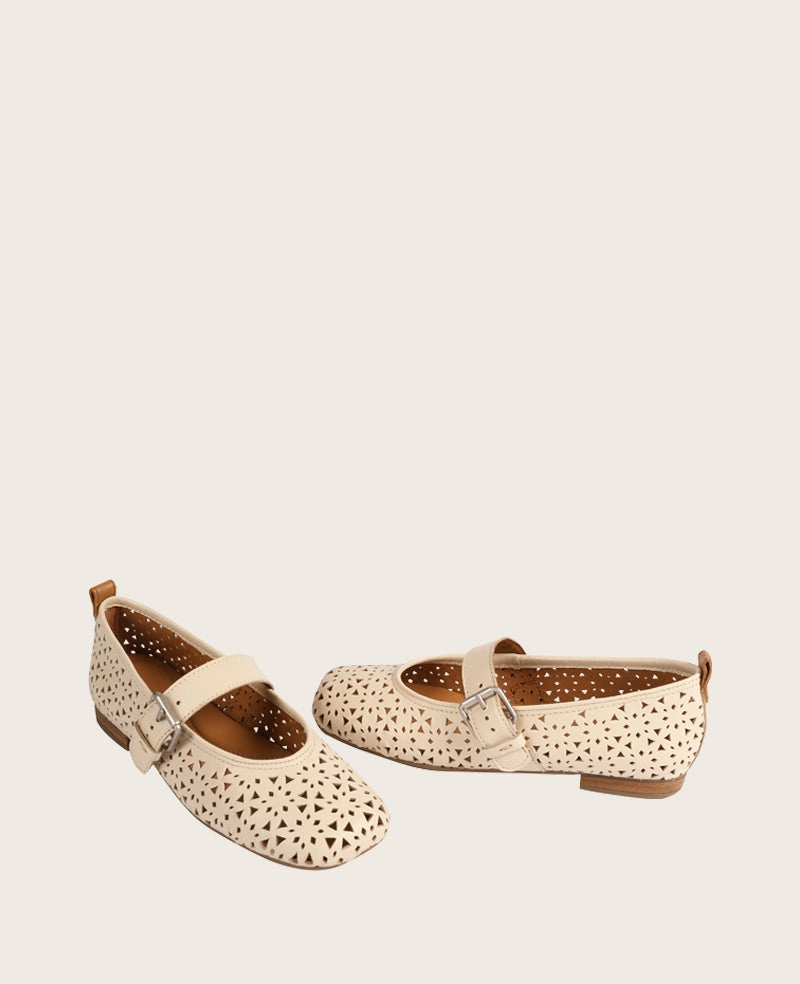 Durable Style GENTLE SOULS - Karla Perforated Leather Mary Jane Flat
